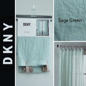 NEW DKNY 2 Panels Window Curtain Drapes ~ City Breeze Sheer~Sage Green~50x84